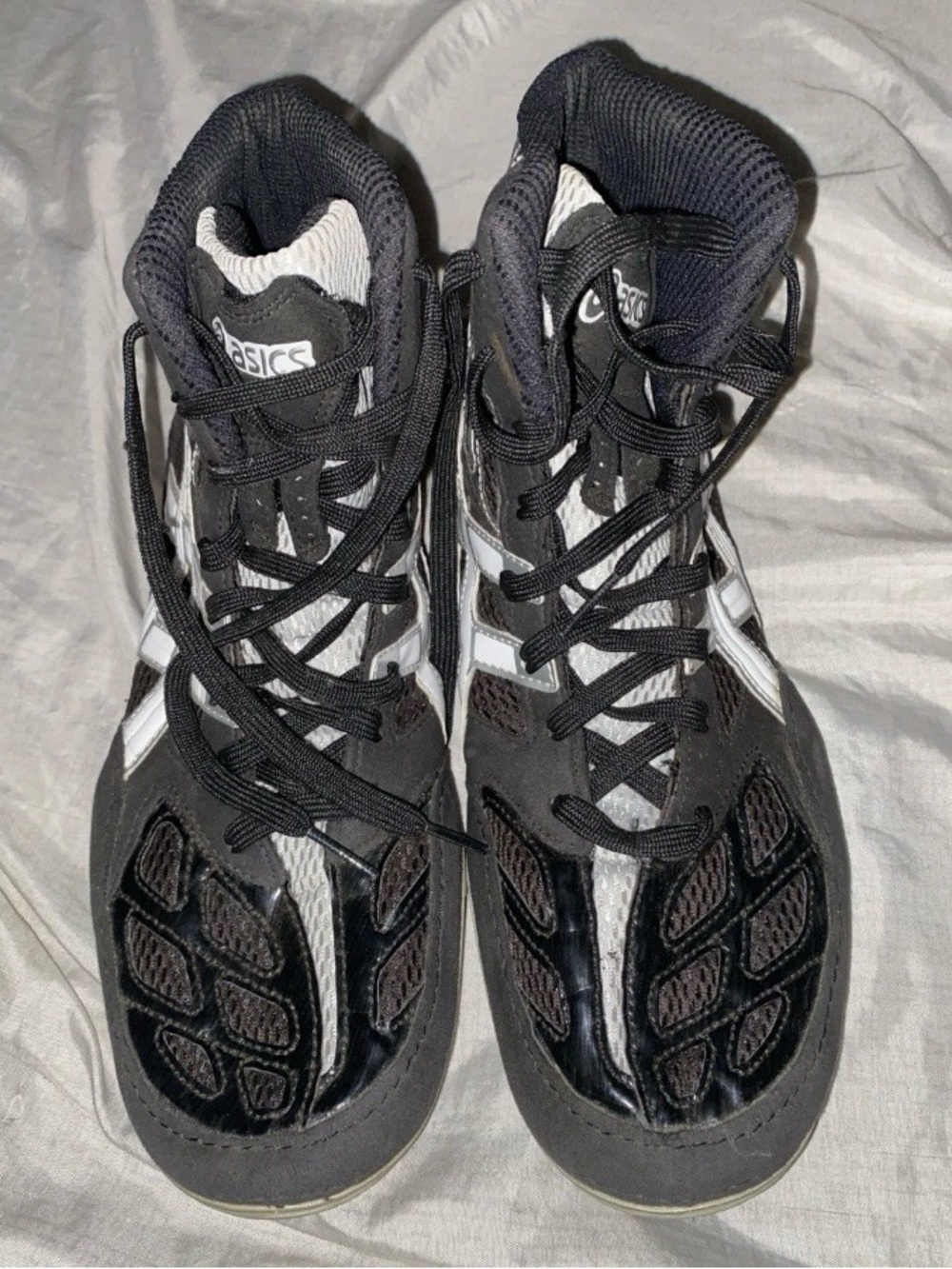 Asics Split Second Mens 10.5 Wrestling Shoes Black Lace Up MMA Fighting